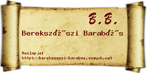 Berekszászi Barabás névjegykártya